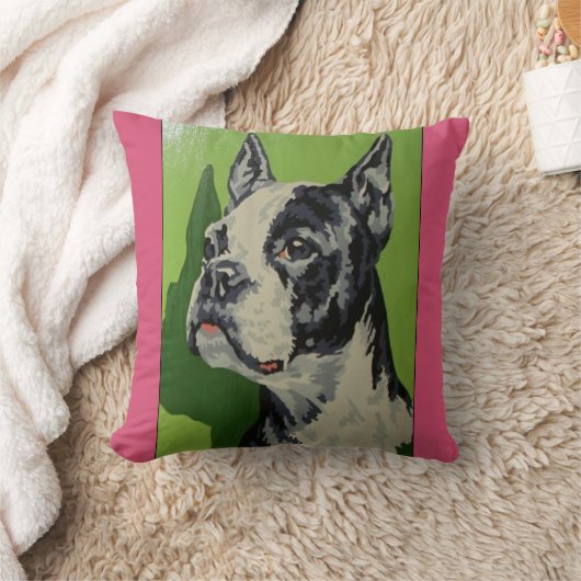数ヴィンテージの枕によるボクサー犬のペンキ クッション (ブランケット)