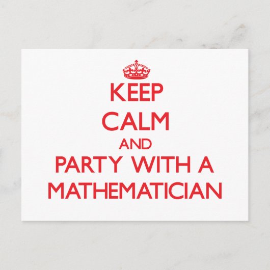 数保数学者の冷静さとパーティー ポストカード (正面)