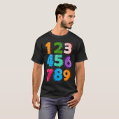 数値おもしろい演算新学期教育ディノ Tシャツ (正面フル)