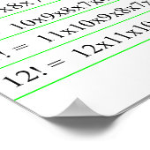 数値とその階乗図ポスター ポスター (角)