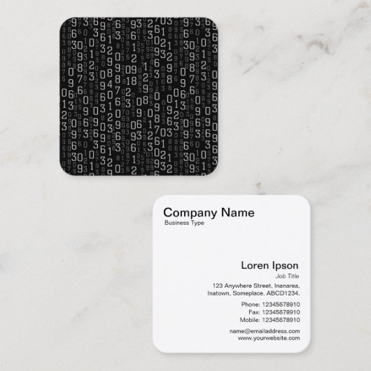 数値のカスケード スクエア名刺 (正面/裏面)