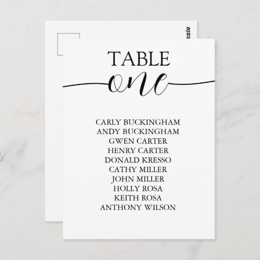 数値を使用した表の設定 ポストカード (正面/裏面)