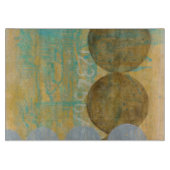 数値を含む濃い茶色と灰色の円 カッティングボード (正面)