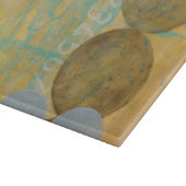 数値を含む濃い茶色と灰色の円 カッティングボード (角)