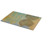 数値を含む濃い茶色と灰色の円 カッティングボード (角)