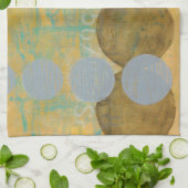 数値を含む濃い茶色と灰色の円 キッチンタオル (折り畳み)