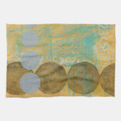 数値を含む濃い茶色と灰色の円 キッチンタオル (横)