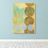 数値を含む濃い茶色と灰色の円 キャンバスプリント (インサイチュ (ウッドフロア))