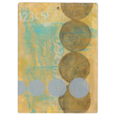 数値を含む濃い茶色と灰色の円 クリップボード (裏面)