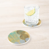 数値を含む濃い茶色と灰色の円 コースター (側面)