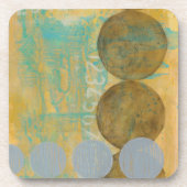 数値を含む濃い茶色と灰色の円 コースター (正面)