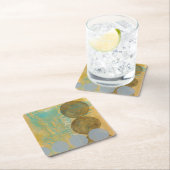 数値を含む濃い茶色と灰色の円 スクエアペーパーコースター (インサイチュ)