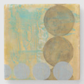 数値を含む濃い茶色と灰色の円 ストーンコースター (正面)