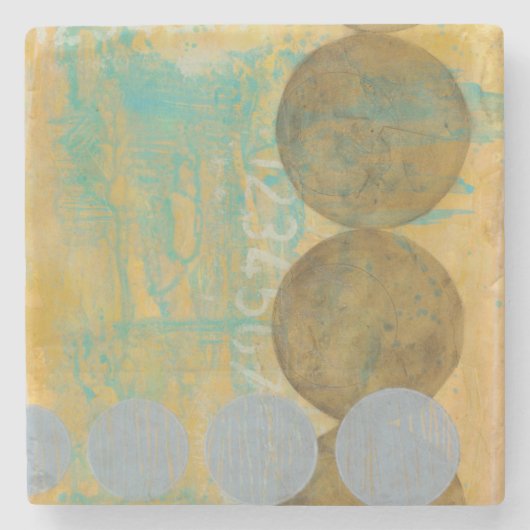 数値を含む濃い茶色と灰色の円 ストーンコースター (正面)