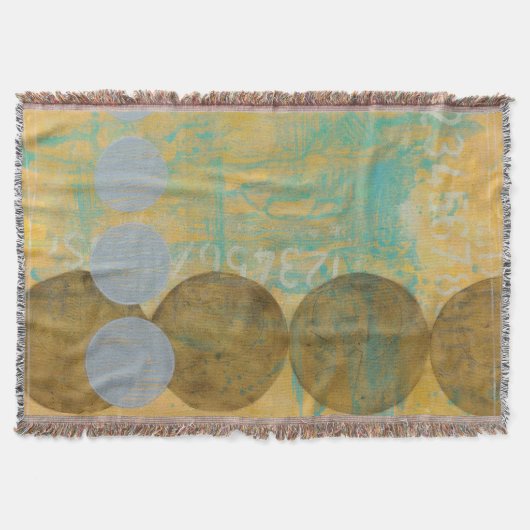 数値を含む濃い茶色と灰色の円 スローブランケット (正面)