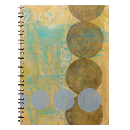 数値を含む濃い茶色と灰色の円 ノートブック (正面)