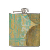 数値を含む濃い茶色と灰色の円 フラスク (正面)