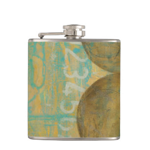 数値を含む濃い茶色と灰色の円 フラスク