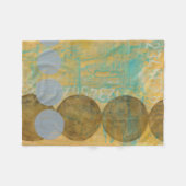 数値を含む濃い茶色と灰色の円 フリースブランケット (正面(横))