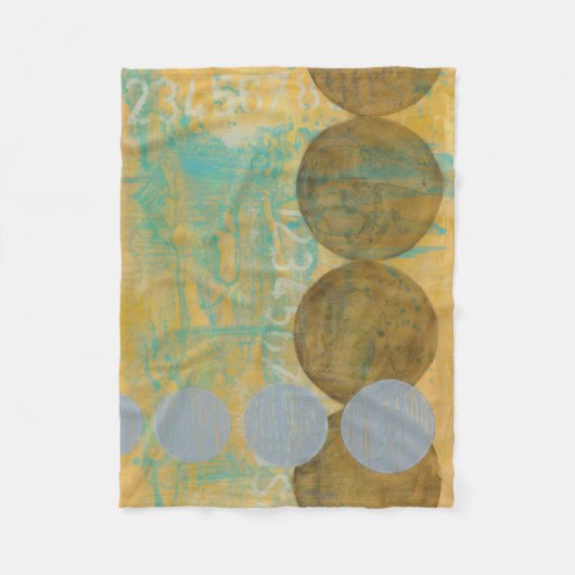 数値を含む濃い茶色と灰色の円 フリースブランケット (正面)