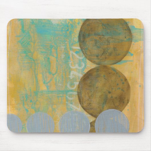 数値を含む濃い茶色と灰色の円 マウスパッド (正面)