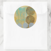 数値を含む濃い茶色と灰色の円 ラウンドシール (バッグ)