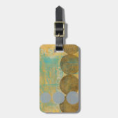 数値を含む濃い茶色と灰色の円 ラゲッジタグ (正面縦)