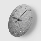 数値を持つ外部空間のムーンサーフェ澄んス ラウンド壁時計 (傾斜)