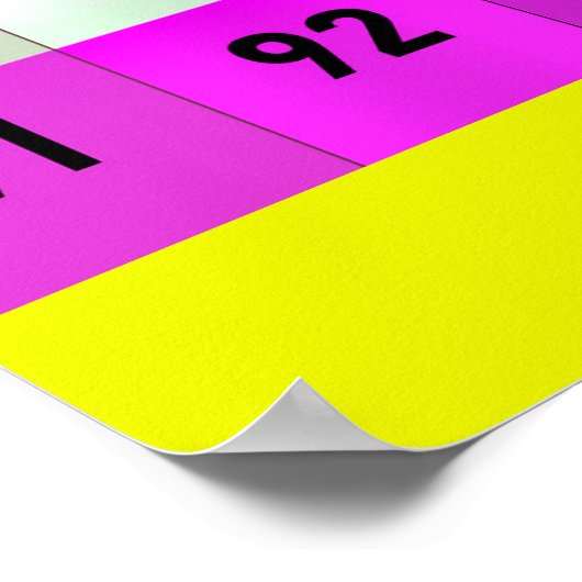 数値グラフクール:数百の1~100の数値グラフ ポスター (角)