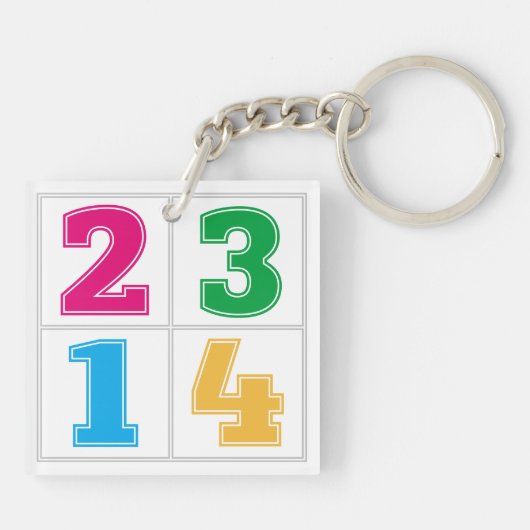 数値セル1234 キーホルダー (裏面)