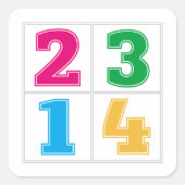 数値セル1234 スクエアシール (正面)