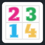 数値セル1234 スクエアシール<br><div class="desc">数値セル1234</div>