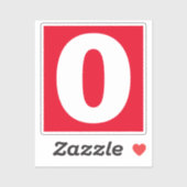 数値ゼロのステッ赤と白カー シール (シート)