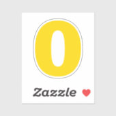 数値ゼロの金ゴールドと白のシール シール (シート)