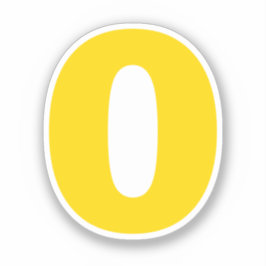 数値ゼロの金ゴールドと白のシール シール