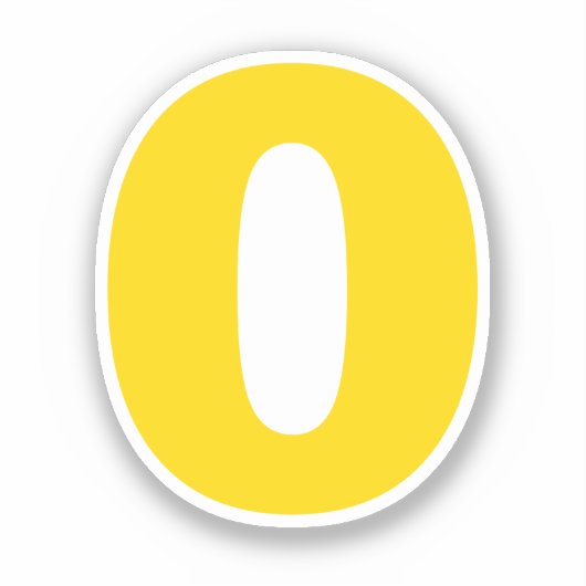 数値ゼロの金ゴールドと白のシール シール (正面)