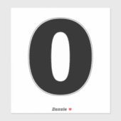 数値ゼロ白黒ステッカー シール (シート)