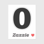 数値ゼロ白黒ステッカー シール (シート)