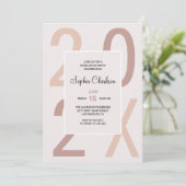 数値タイポグラフィの卒業 招待状 (スタンド正面)