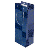 数値パターン01 w青BG ワインギフトバッグ (正面アングル)