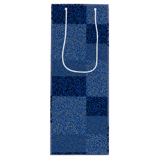 数値パターン01 w青BG ワインギフトバッグ (正面)