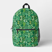数値パターン プリントバックパック (正面)