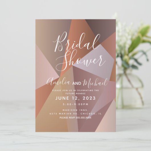 数値幾何形状勾配ブライダルシャワー 招待状 (スタンド正面)