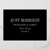 数値日付たった今結婚しました結婚の 箔招待状 (裏面)