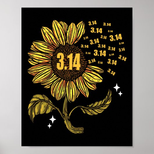 数値演算先生のPi日3.14数値シンボル ポスター (正面)