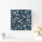 数値演算抽象芸術 スクエア壁時計 (ホーム)