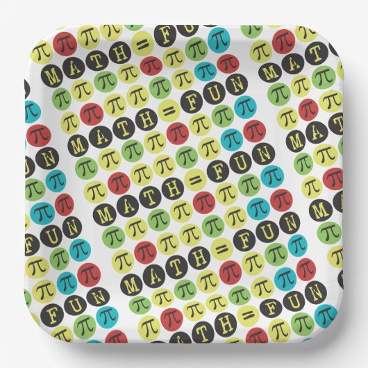 数値等おもしろいおもしろいモダンPi紙プレート ペーパープレート (正面)