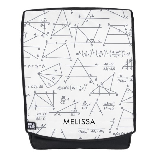 数値計算とグラフパーソナライズされた バックパック (正面)