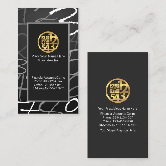 数値財務フレーム 名刺 (正面/裏面)