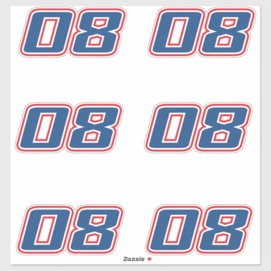数値08 シール (シート)